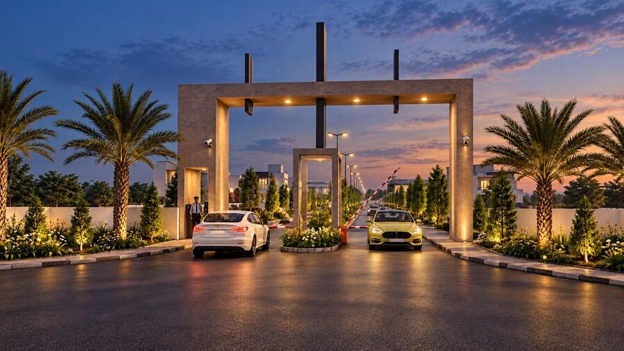 AS Garden main entrance in the evening